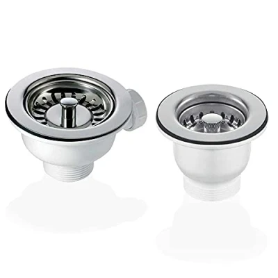 Image of 90 &amp; 65mm Chrome Basket Strainer Waste for Astini, RAK, Rangemaster Ceramic Sink