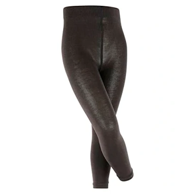Image of FALKE Unisex Kids Active Warm K LE Wool Thick Plain 1 Pair Leggings, Black (Black 3000), 6 8.5
