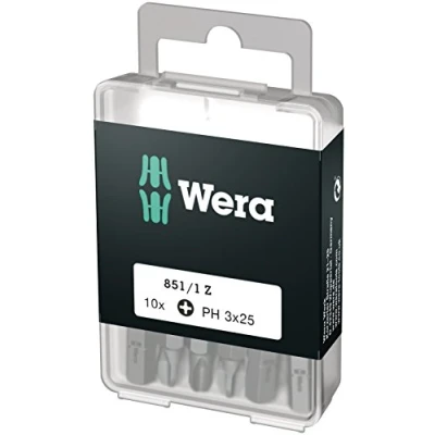 Image of Wera 05072402001 Phillips Extra Tough Bits 851/1 Z PH3 x 25 mm, Pack of 10