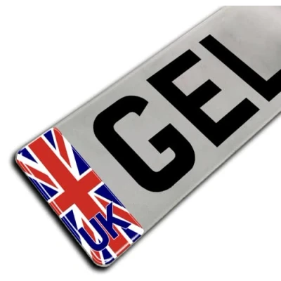 Image of Gelz Domed Large Union Jack UK Vehicle Number Plate Stickers