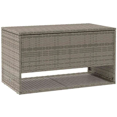 Image of vidaXL Outdoor Cushion Box Grey 100x55x55.5 cm Poly Rattan