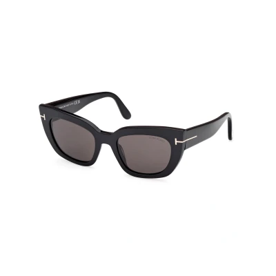 Image of TOM FORD Woman FT1190 ATHENA 01A Sunglasses Acetate Black Smoke Cat Eye Normal