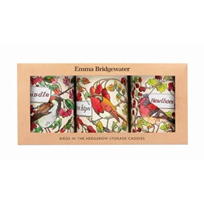 Image of Elite Gift Boxes Emma Bridgewater Birds in Hedgerow set of 3 round caddies 330 x 120 160mm