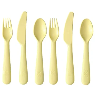 Image of Children Kids Baby Toddler Yellow Cutlery Set IKEA Kalas Replacements Colour Choice 6pcs Fork Knife Spoon BPA Free
