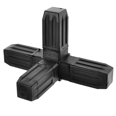 Image of Premium Durable Square Tube Plastic Connectors with Rerinforced Steel Centre, Joints for 4 Way 25 x 25mm No Welding Required