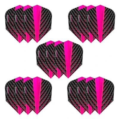 Image of Harrows Quantum Dart Flights 5 x sets Darts (15 Total) I 100 Micron Premium Extra Strong Made in UK Professional Accessories (Pink)