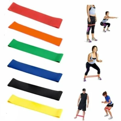 Image of GadgetZone Durable Resistance trainers and Weighted Hula Hoop Fitness Exercise Equipment Portable, Compact Light Weight Personal Gym Workout (6pc Band Set)