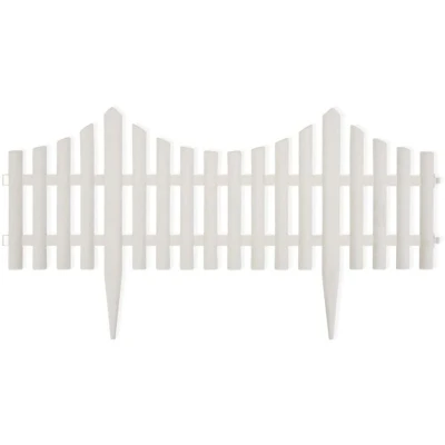 Image of vidaXL White Lawn Divider 17 pcs / 10 m