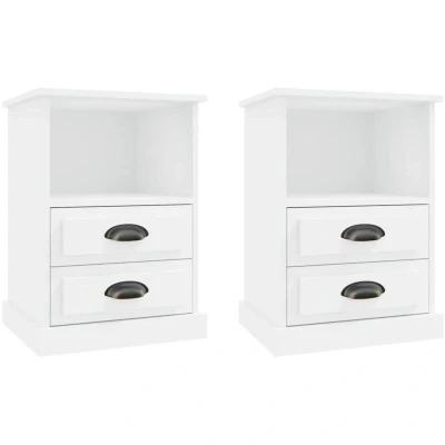 Image of vidaXL Bedside Cabinets 2 pcs White 43x36x60 cm