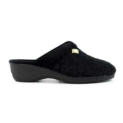 Image of Ladies Amaretto Black Mule Slipper 7