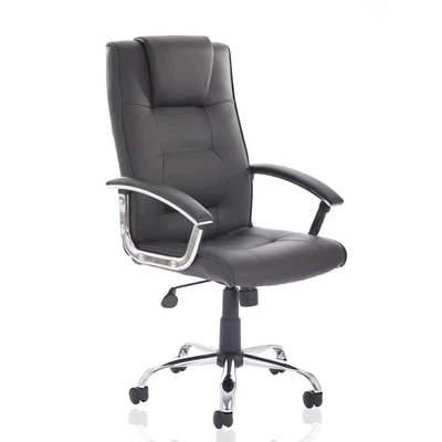 Image of Toms Executive Chair Black Bonded Leather With Padded Arms