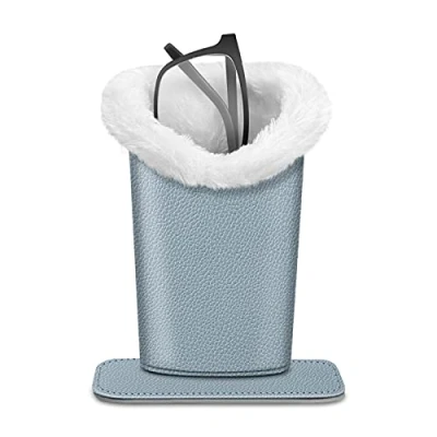 Image of Fintie Plush Lined Eyeglasses Holder with Magnetic Base PU Leather Glasses Stand Case 5.51*3.94*3.54