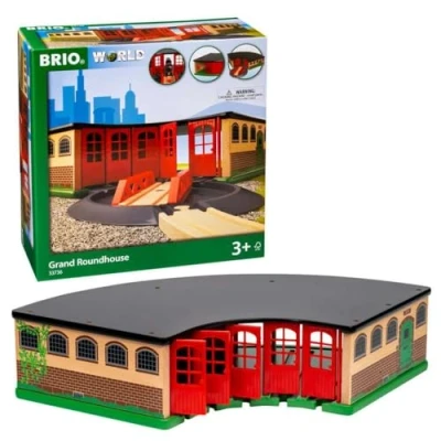 Image of BRIO World Grand Roundhouse for Kids Age 3 Years Up Wooden Railway Set Add On Accessories
