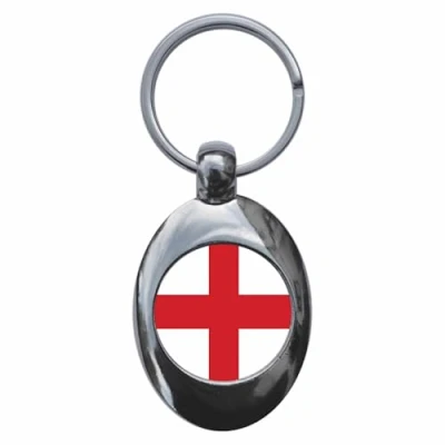 Image of Ozorath ENGLAND ENGLISH NATIONAL FLAG TROLLEY COIN KEYRING KEYCHAIN KEY RING CHAIN