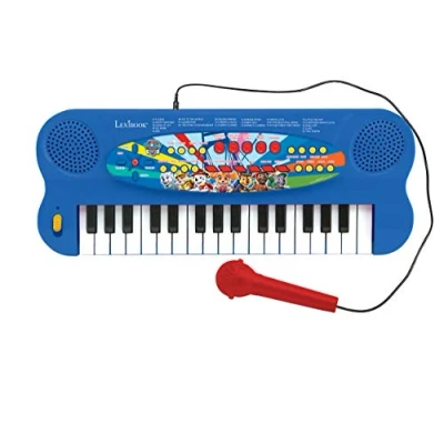 Image of Lexibook K703PA Paw Patrol Electronic Keyboard, 32 Keys Piano, Microphone for Singing, 22 Demo Songs, Battery Operated, Blue/red