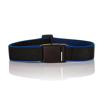 Image of Olata Children’s Elasticated Belt with Plastic Clip Buckle (1 6 Years). Black/Royal Blue
