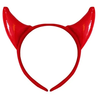 Image of Devil Horns Fancy Dress Accessory Red on Headband Halloween Costume (One Size)