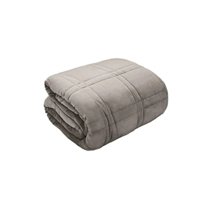 Image of New Velour Velvet Weighted Heavy Blanket for Therapy Sensory Anxiety Autism Insomnia Stress Relief Premium Great Sleep Comfortable Soft Relaxing (Silver, 150x200cm 8kg)