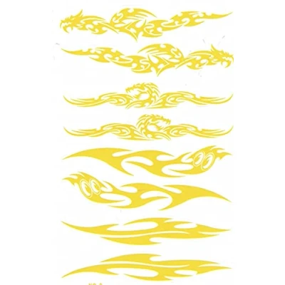 Image of by soljo Flames Flame Fire yellow Color Decal Sticker Tuning Racing Sheet Size: 27 x 18 cm for Car or Motorbike