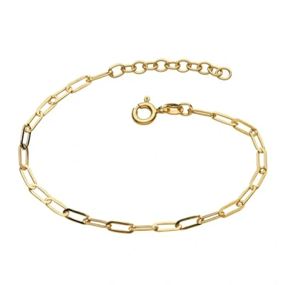 Image of Dew Sterling Silver Paperclip Chain link 7&quot; Bracelet (Gold Plated)