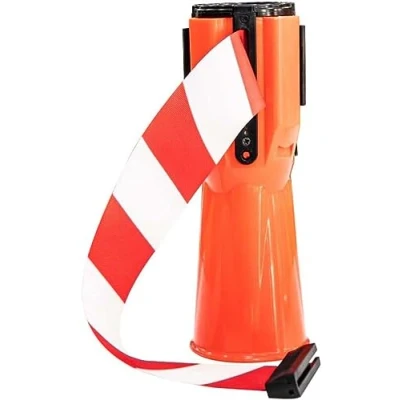 Image of DLUXCA Retractable Traffic Cone Topper Tape, Barrier Mountable Emergency Warning Belt, High Visibility for Cone(red,5m)