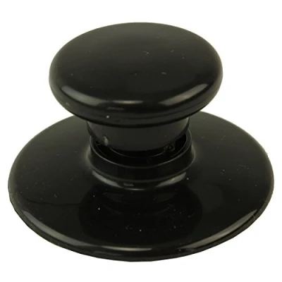 Image of SPARES2GO Glass Lid Knob &amp; Safety Skirt for Prestige Slow Cookers (Black)