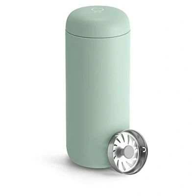 Image of Fellow Carter Move Travel Mug Vacuum Insulated Stainless Steel Coffee and Tea Tumbler with Ceramic Interior Splash Guard, Mint Chip, 16 oz Cup