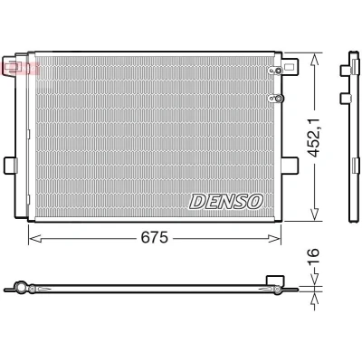 Image of 2H0820411, 2H0820411A, 2H0820411B, 2H0820411D Condenser DENSO DCN32065 with dryer R134a VOLKSWAGEN: Amarok Pickup