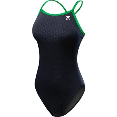 Image of TYR Women’s Hexa Diamondfit Swimsuit Black/Green