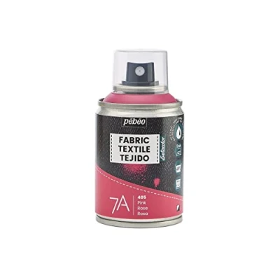 Image of Pebeo Fabric Paint Spray for Textiles 7A Natural and synthetic fabrics Water based Solvent free Permanent Dye Machine Washable, Pink, 100 ml (Pack of 1)