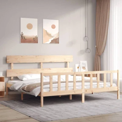 Image of Bed Frame without Mattress Super King Size Solid Wood Pine vidaXL