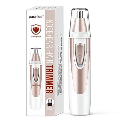 Image of Ear and Nose Hair Trimmer Clipper, 2024 Professional Painless Eyebrow &amp; Facial for Men Women, Battery Operated with IPX7 Waterproof, Dual Edge Blades Easy Cleansing