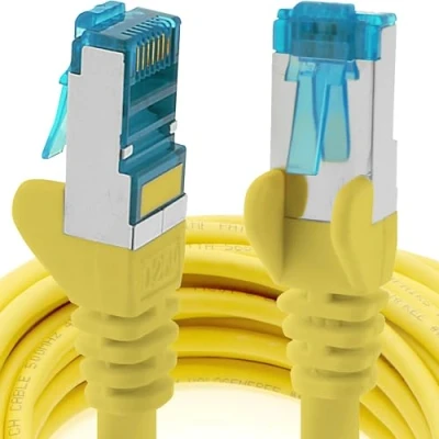 Image of 1aTTack.de 1 X 2 M CAT6a Ethernet Network Patch cable 10000 Mbit s SFTP PIMF 500 MHz yellow