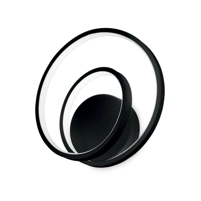 Image of Oz LED Decorative Swirl Integrated Wall Light Black, 3000K