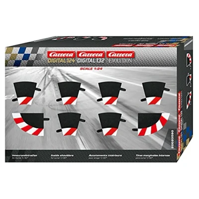 Image of Carrera 20020590 inner Inside Shoulder Curve 1/30 (6), end Piece (2) Slot Car Track Accessory, Multicolor, One Size