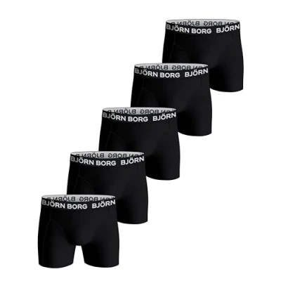 Image of Björn Borg Essential Boxer 5 PACK Pants, Men&#039;s, Size: Large, Black