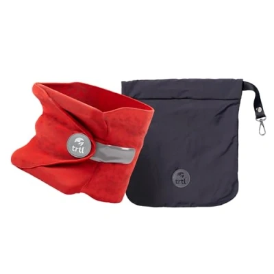 Image of trtl Travel Pillow for Neck Support Super Soft with Shoulder and Cozy Cushioning Lightweight Easy to Carry Machine Washable Red