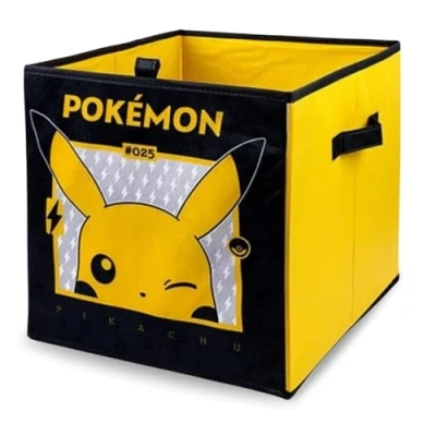 Image of HOX Kids Pokemon Collapsible Storage Boxes with Handles Durability &amp; high quality Fabric Foldable Cubes Compatible Ikea Kallax Furniture Perfect For Organising Room Playroom