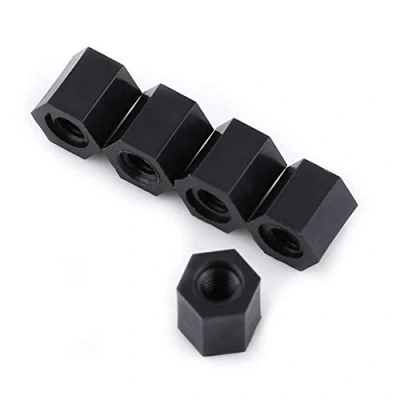 Image of 100Pcs M3 Female to Hex Threaded Standoff Spacer Pillar 8mm 10mm 12mm 15mm Nylon Black (8mm)