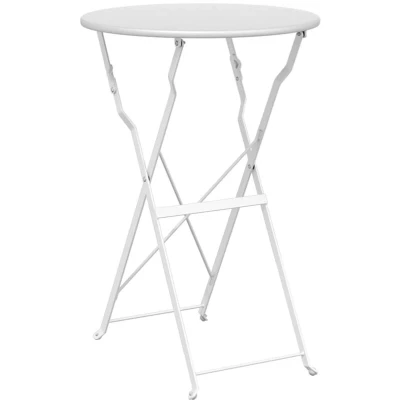 Image of vidaXL Folding Bistro Table White Ø50x71 cm Powder coated Steel