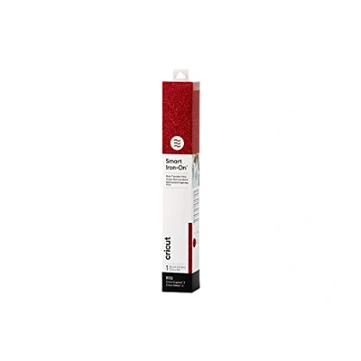 Image of Cricut Smart Glitter Iron On Red 0.9 m (3 ft) Heat Transfer Vinyl Roll (HTV) For use with Explore 3 and Maker