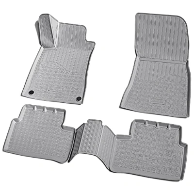 Image of Recambo 3D Rubber Floor Mats Compatible with Mercedes A Class W177 from 2018 Onwards Car Perfect Fit Edge Grey