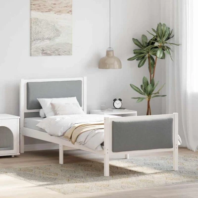 Image of vidaXL Bed Frame with Headboard Light Grey 80 x 200 cm Fabric