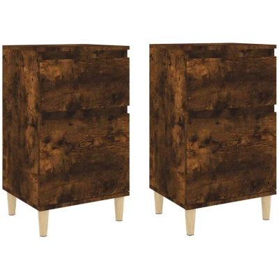 Image of vidaXL Bedside Cabinets 2 pcs Smoked Oak 40x35x70 cm