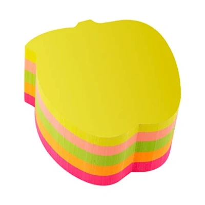 Image of D.RECT Sticky Notes Set of 1 Pieces 70x70mm 1x400 a Pad Sheets Office Supplies Neon Color Apple Shape