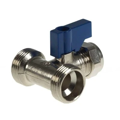 Image of Dual Washing Machine Appliance Valve Tee Compression 15mm x 3/4