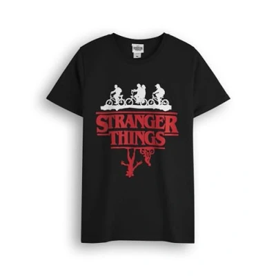 Image of Stranger Things T Shirt for Men &amp; Women Adults Upside Down Black Short Sleeve Top Netflix Original Merchandise L