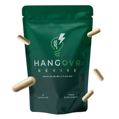 Image of Hangovr Liver Detox Supplement, Formulated with NAC &amp; Electrolytes Vitamins B1, B6, B12, Vitamin C, D3 Magnesium, Food 40 Vegan Capsules