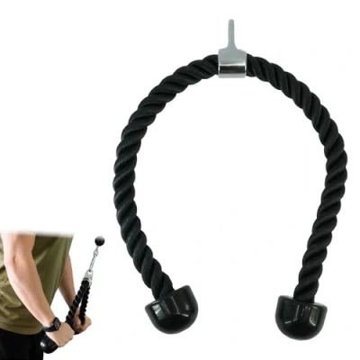 Image of ciciment Nylon Triceps Rope,Lat Pull down Rope, Steel Buckle, Bicep Cable Workout Rope For Gym Fitness Machine Attachment Exercise,90cm