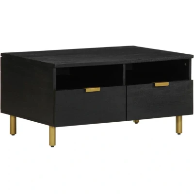 Image of vidaXL Coffee Table Black 80x54x40 cm Engineered Wood